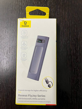 УЦЕНКА SSD Бокс Baseus FlyJoy Series SSD Enclosure(M.2 NVMe and SATA) Серый (B00760600811-02) Повреждена упаковка