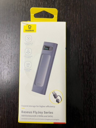 УЦЕНКА SSD Бокс Baseus FlyJoy Series SSD Enclosure(M.2 NVMe and SATA) Серый (B00760600811-02) Повреждена упаковка