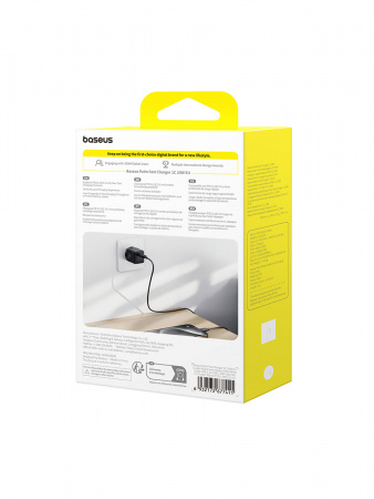 Сетевое зарядное устройство Baseus Palm Fast Charger 1C 20W EU Чёрный (с кабелем USB-C - USB-C 60W (20V/3A) 1м) (P10111602113-01)