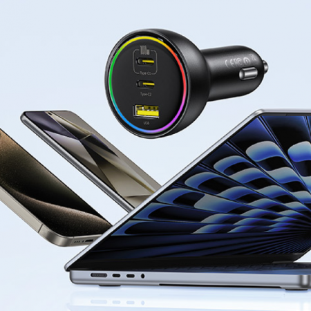 Автомобильное зарядное устройство Baseus Multi-Port Fast Charge Car Charger 2xType-C+USB 152.5W (кабель Type-C - Type-C 100W (20V/5A) 1м в комплекте) Чёрное (C00036101111-00)   Автомобильное зарядное устройство Baseus Multi-Port Fast Charge Car Charger 2xType-C+USB 152.5W (кабель Type-C - Type-C 100W (20V/5A) 1м в комплекте) Чёрное (C00036101111-00)