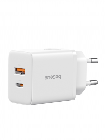 Сетевое зарядное устройство OS-Baseus Cube Fast Charger C+U 20W EU Белый (P10111403213-00)