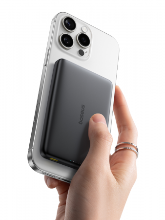 Повербанк Baseus PicoGo AM41 Ultra-Slim Qi2 Magnetic 10000mAh 27W Чёрный (кабель в комплекте USB-C - USB-C 30см) (E0027201)
