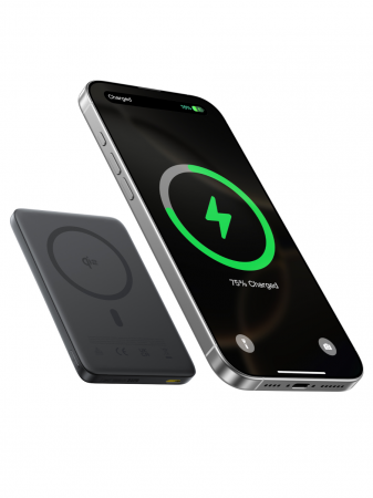 Повербанк Baseus PicoGo AM41 Ultra-Slim Qi2 Magnetic 10000mAh 27W Чёрный (кабель в комплекте USB-C - USB-C 30см) (E0027201)