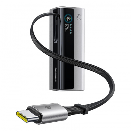 Внешний аккумулятор Baseus EnerGeek GR11 Power Bank with Retractable Cable 20000mAh 145W, титан (E0027B02)