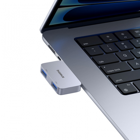 USB-концентратор Baseus UltraJoy Series 2-Port HUB USB-C - USB3.0*2 (B0005280E811-00) Серый