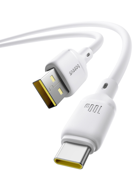 Кабель OS-Baseus Silky Series Fast Charging Cable USB - Type-C 100W 1м Белый (P10377703213-00)