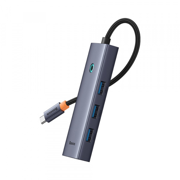 Хаб OS-Baseus Flite Series 5-Port HUB Docking Station (Type-C - HDMI4K@30Hz*1+USB 3.0*4) Серый (B00052809813-00)