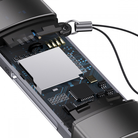 Картридер Baseus Lite Series USB-A & Type-C  - SD/TF Card Reader Grey (WKQX060113)