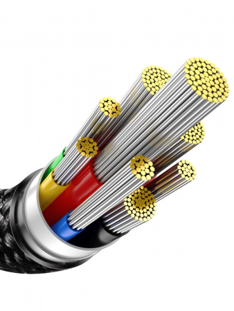 Кабель Baseus Tungsten Gold Fast Charging Data Cable Type-C to Type-C 240W 2м Чёрный (CAWJ040101)