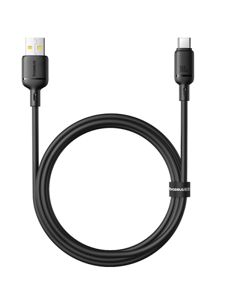 Кабель OS-Baseus Silky Series Fast Charging Cable USB - Type-C 100W 1м Чёрный (P10377703113-00)