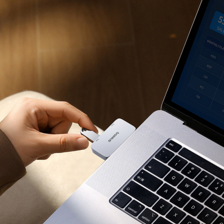 USB-концентратор Baseus UltraJoy Series 2-Port HUB USB-C - USB3.0*2 (B0005280E811-00) Серый