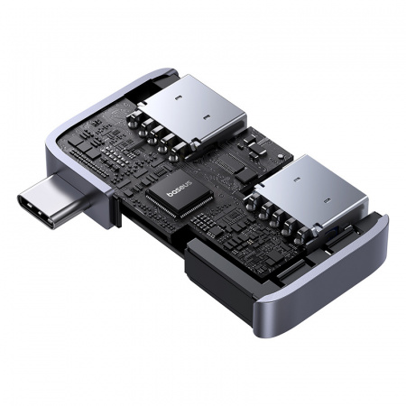 USB-концентратор Baseus UltraJoy Series 2-Port HUB USB-C - USB3.0*2 (B0005280E811-00) Серый