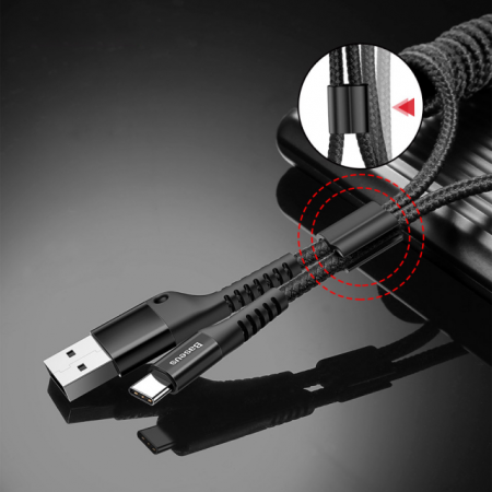 Кабель Baseus Fish-eye Spring Data Cable USB для Type-C 2A 1 метр (CATSR-01)