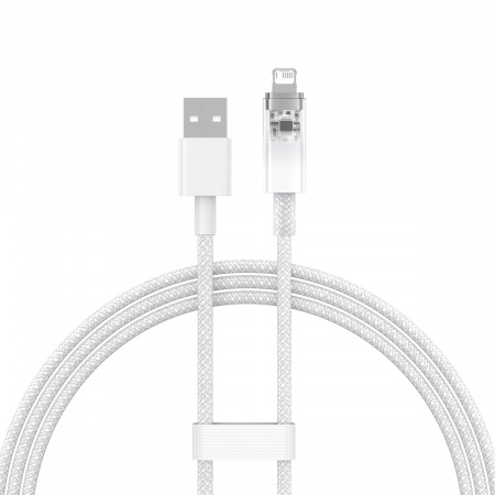 Кабель Baseus Explorer Series Fast Charging Cable with Smart Temperature Control USB - Apple Lightning 2.4A 1m (CATS010002) Белый