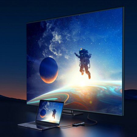 Хаб Baseus AcmeJoy 5-Port Type-C HUB Adapter (Type-C - HDMI*1+USB3.0*2+USB2.0*1+Type-C PD&Data *1) Темно-серый (WKJZ010213)