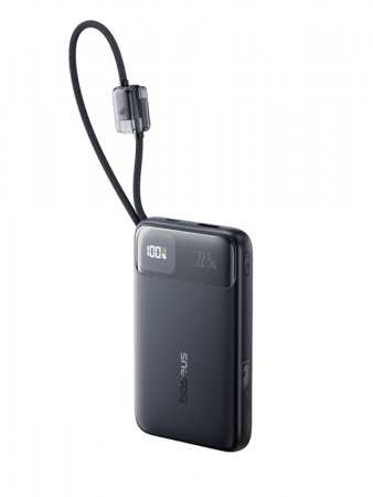 Повербанк Baseus EnerFill FC11 Digital Display с двумя встроенными кабелями 10000mAh 22.5W Чёрный (E0027R04)