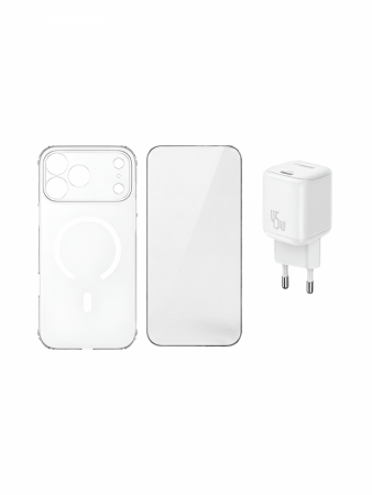 Набор аксессуаров 3 в 1 для iPhone 17 Baseus Gift Box for iPhone 17 2025 3-in-1 Accessory Set 1C 45W EU (E0122200)