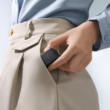 Сетевое зарядное устройство Baseus Palm Fast Charger C+U 20W EU (кабель в комплекте USB-C - USB-C 60W (20V/3A) 1м) Черный (P10111608113-01)