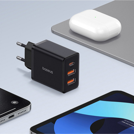 Сетевое зарядное устройство OS-Baseus Cube Fast Charger 2U+C 30W EU Чёрный (P10111402113-00)