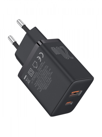 Сетевое зарядное устройство OS-Baseus Cube Fast Charger C+U 20W EU Чёрный (P10111403113-00)