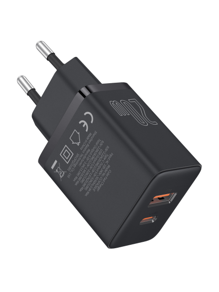 Сетевое зарядное устройство OS-Baseus Cube Fast Charger C+U 20W EU Чёрный (P10111403113-00)