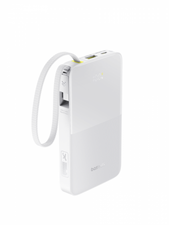 Повербанк Baseus EnerFill FC51 Bipow2 Pro Digital Display со встроенным кабелем 10000mAh 22.5W Белый (E0027601) 