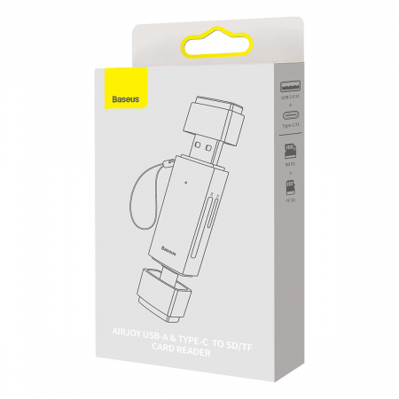 Картридер Baseus Lite Series USB-A & Type-C  - SD/TF Card Reader Grey (WKQX060113)