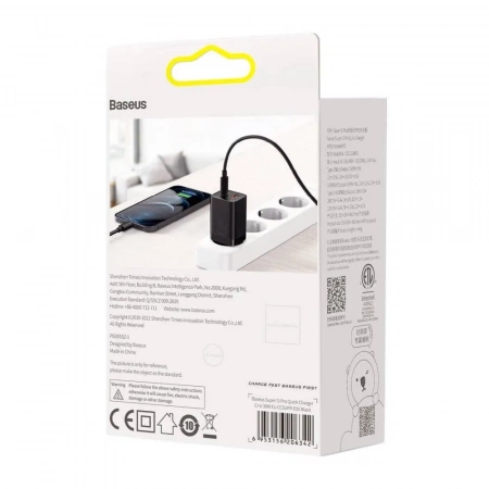 Сетевое зарядное устройство Baseus Super Si Pro Quick Charger USB + Type-C C+U 30W EU Черный (CCSUPP-E01)