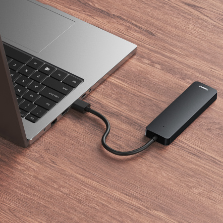 Хаб Baseus UltraJoy Series 4-Port  HUB Lite провод 15cm черный（USBA to USB3.0*4）(B0005280B111-00)