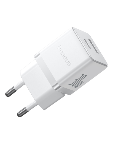 Сетевое зарядное устройство Baseus Palm Fast Charger C+U 30W EU Белый (в комплекте кабель USB-C - USB-C 60W) (P1011160A213-01)