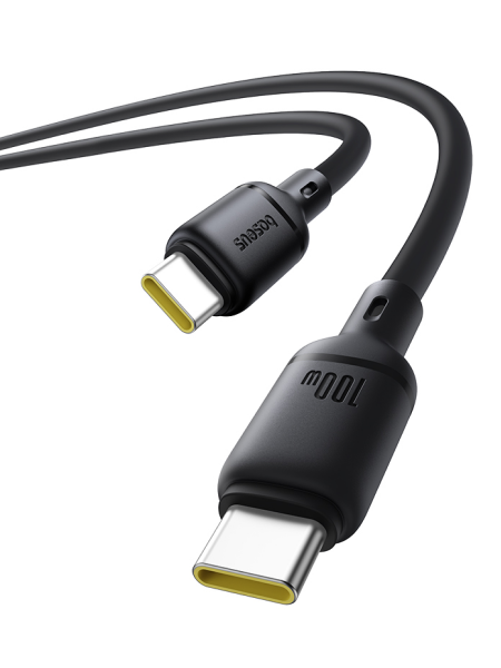 Кабель OS-Baseus Silky Series Fast Charging Cable Type-C - Type-C 100W 1м Чёрный (P10377704113-00)