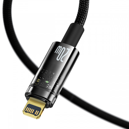 Кабель Baseus Explorer Series Auto Power-Off Fast Charging Data Cable Type-C - lightning 20W 1m Черный (CATS000001) Кабель Baseus Explorer Series Auto Power-Off Fast Charging Data Cable Type-C - lightning 20W 1m Черный (CATS000001)