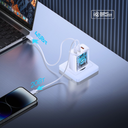 Сетевое зарядное устройство OS-Baseus Cube Pro Fast Charger 2C+U 65W EU Белый (P10152301213-00)