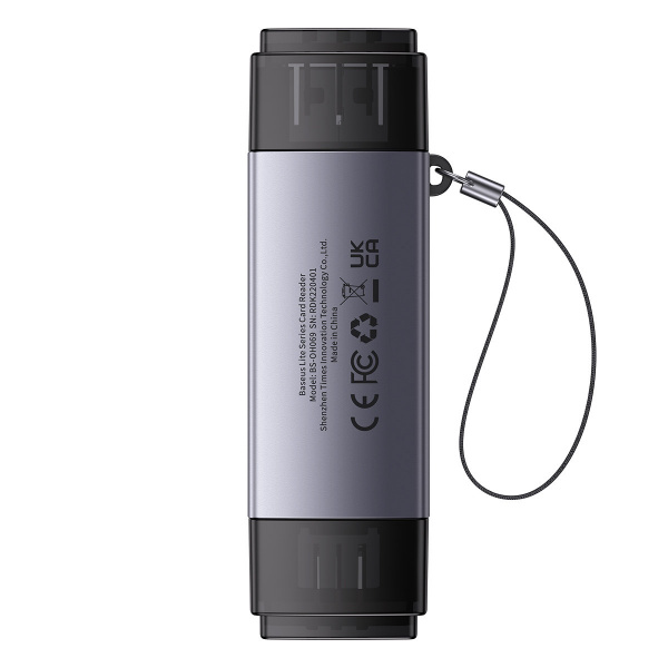 Картридер Baseus Lite Series USB-A & Type-C  - SD/TF Card Reader Grey (WKQX060113)