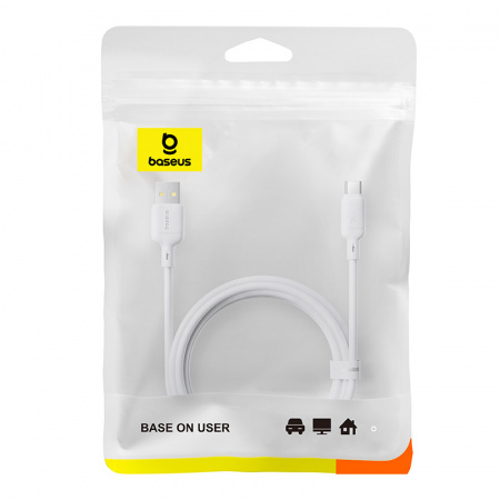 Кабель Baseus Silky Fast Charging Data Cable USB-A - USB-C 3A 1м Белый (P10377703213-02)