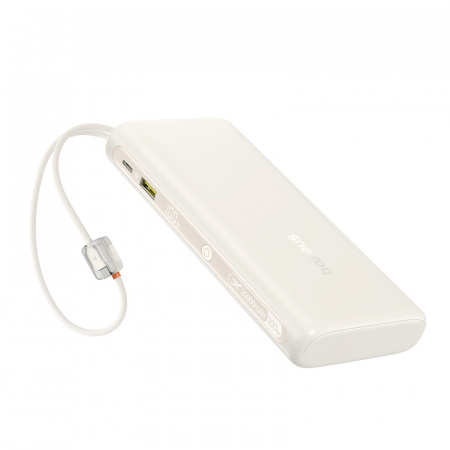 Повербанк Baseus EnerFill FC41 Digital Display Dual Built-in USB-C Cables 20000mAh 100W Белый (E0028N04)