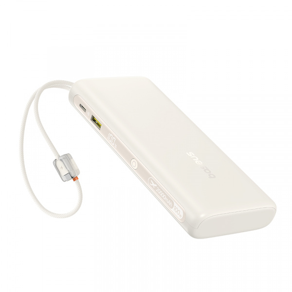 Повербанк Baseus EnerFill FC41 Digital Display Dual Built-in USB-C Cables 20000mAh 100W Белый (E0028N04)
