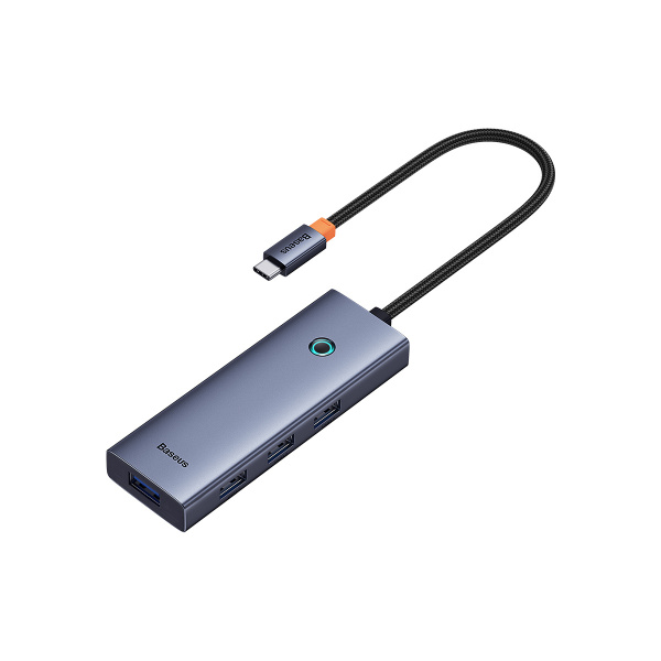 Хаб OS-Baseus Flite Series 5-Port HUB Docking Station (Type-C - HDMI4K@30Hz*1+USB 3.0*4) Серый (B00052809813-00)