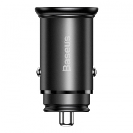 Автомобильное зарядное устройство Baseus  Circular metal A+C 30W PPS Car Charger  Чёрный (CCALL-BS01)