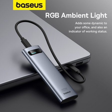 Бокс для жесткого диска Baseus FlyJoy Series SSD Enclosure (M.2 NVMe and SATA) серый (B00760600811-00)