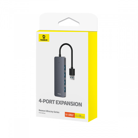Хаб Baseus UltraJoy Series 4-Port HUB AIR (USB-A&Type-C - USB 3.0*4+Type-C5V) Серый (B0005280B811-13)