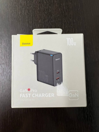 УЦЕНКА Сетевое зарядное устройство Baseus GaN5 Pro Fast Charger C+U 100W EU Черный с кабелем Mini White Cable Type-C - Type-C 100W(20V/5A) 1m (CCGP090201) Повреждена упаковка, витринный образец УЦЕНКА Сетевое зарядное устройство Baseus GaN5 Pro Fast Charger C+U 100W EU Черный с кабелем Mini White Cable Type-C - Type-C 100W(20V/5A) 1m (CCGP090201) Повреждена упаковка, витринный образец