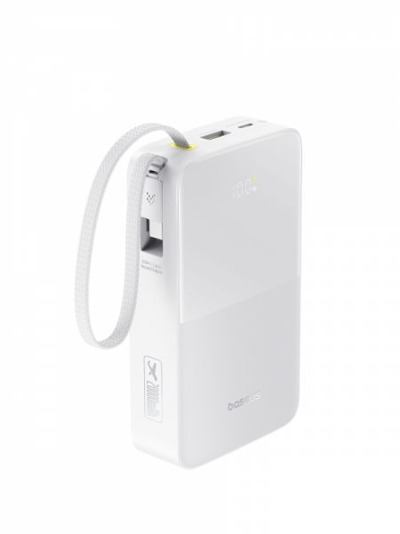 Повербанк Baseus EnerFill FC51 Bipow2 Pro Digital Display со встроенным кабеле 20000mAh 22.5W Белый (E0027700)