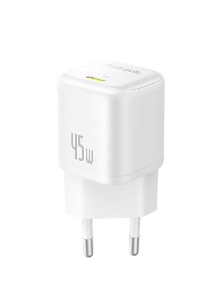 Сетевое зарядное устройство OS-Baseus PicoGo GaN Fast Charger 1C 45W EU Белый (P10176800213-00)
