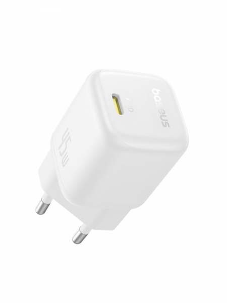 Сетевое зарядное устройство OS-Baseus PicoGo GaN Fast Charger 1C 45W EU Белый (P10176800213-00)