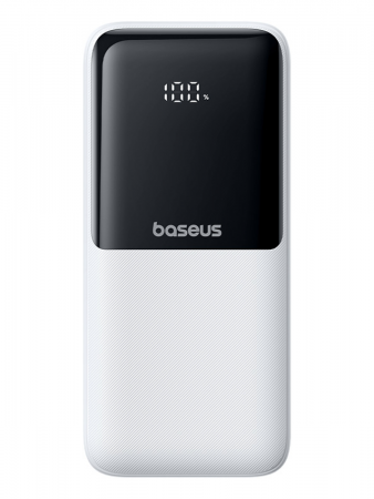 Повербанк Baseus Lipow Dual-Cable Power Bank with Digital Display 20000mAh 22.5W Белый (в комплекте USB-A - USB-C кабель 3A 20см) (P10079102213-00)