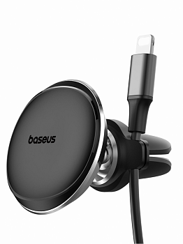 Автомобильный магнитный держатель OS-Baseus Magnetic Car Mount Phone Holder with Cable Clip Air Vent Version Чёрный (C40141201113-00)