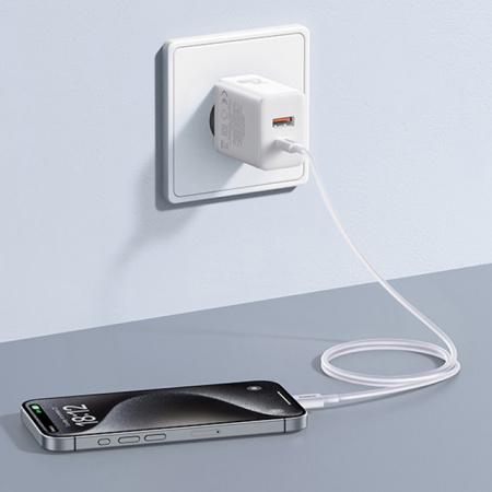 Сетевое зарядное устройство OS-Baseus Cube Fast Charger C+U 20W EU Белый (P10111403213-00)