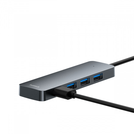 Хаб Baseus UltraJoy Series 4-Port HUB AIR (USB-A&Type-C - USB 3.0*4+Type-C5V) Серый (B0005280B811-13)