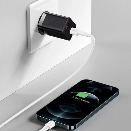 Сетевое зарядное устройство Baseus Super Si Pro Quick Charger USB + Type-C C+U 30W EU Черный (CCSUPP-E01)